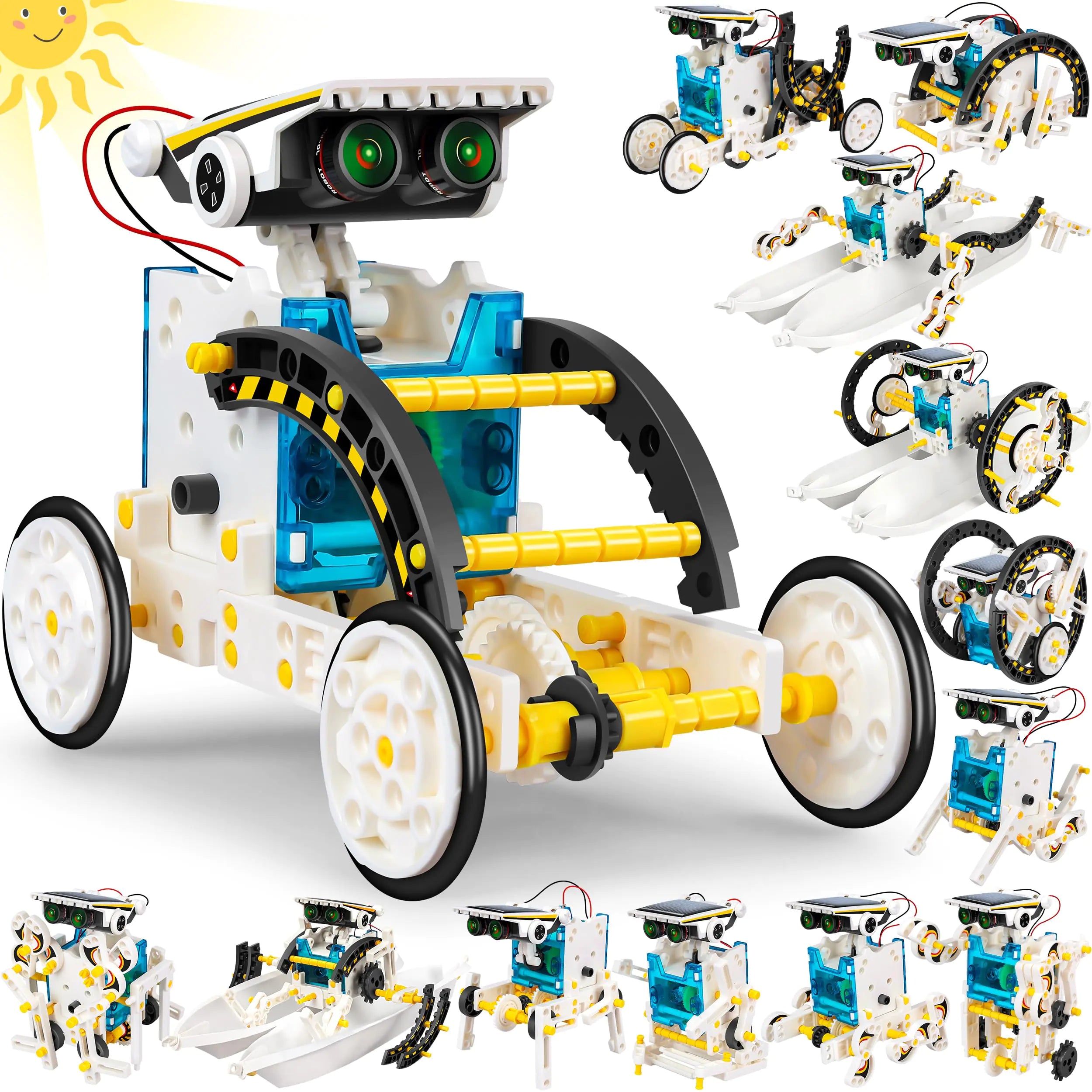 STEM 13-in-1 Solar Robot Kit for Kids – Educational Solar Powered Robotics Set | Build 13 Different Land & Water Robots | DIY Science Building Toy (Ages 8-12)