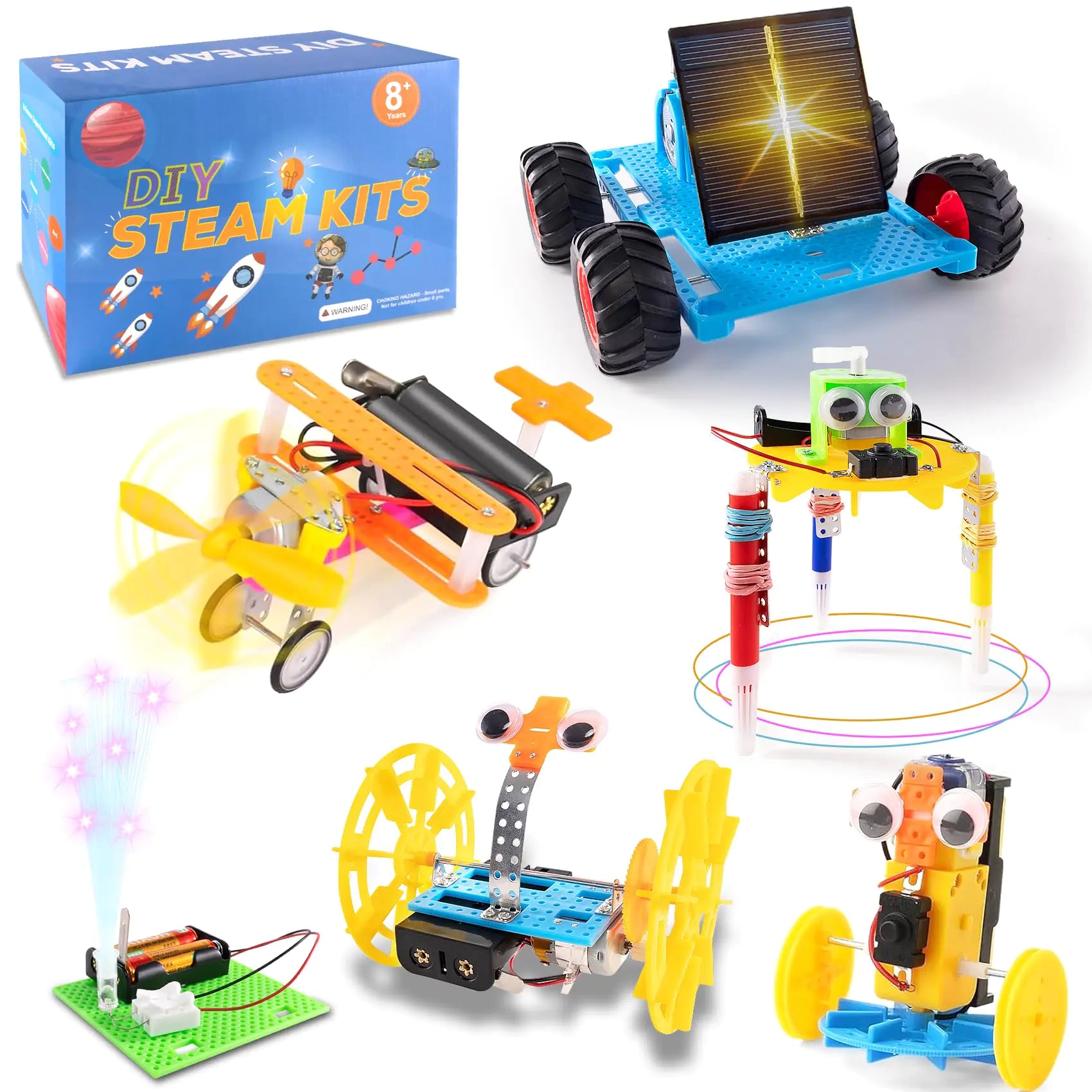 6-in-1 STEM Robotics Kit for Kids – DIY Engineering Science Projects | Build Your Own Solar Car, Doodling Robot, Balance Car & More | Educational Circuit Toys (Ages 8-12)