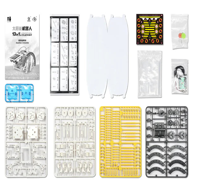 13-in-1 Solar Robot Kit for Kids – Educational STEM Science Building Set | DIY Solar-Powered Robotics Project | Creative Engineering Gift (Ages 8-14)