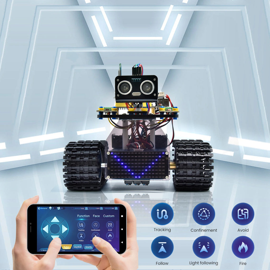 Mini Tank Robot Car Kit with Remote/App Control