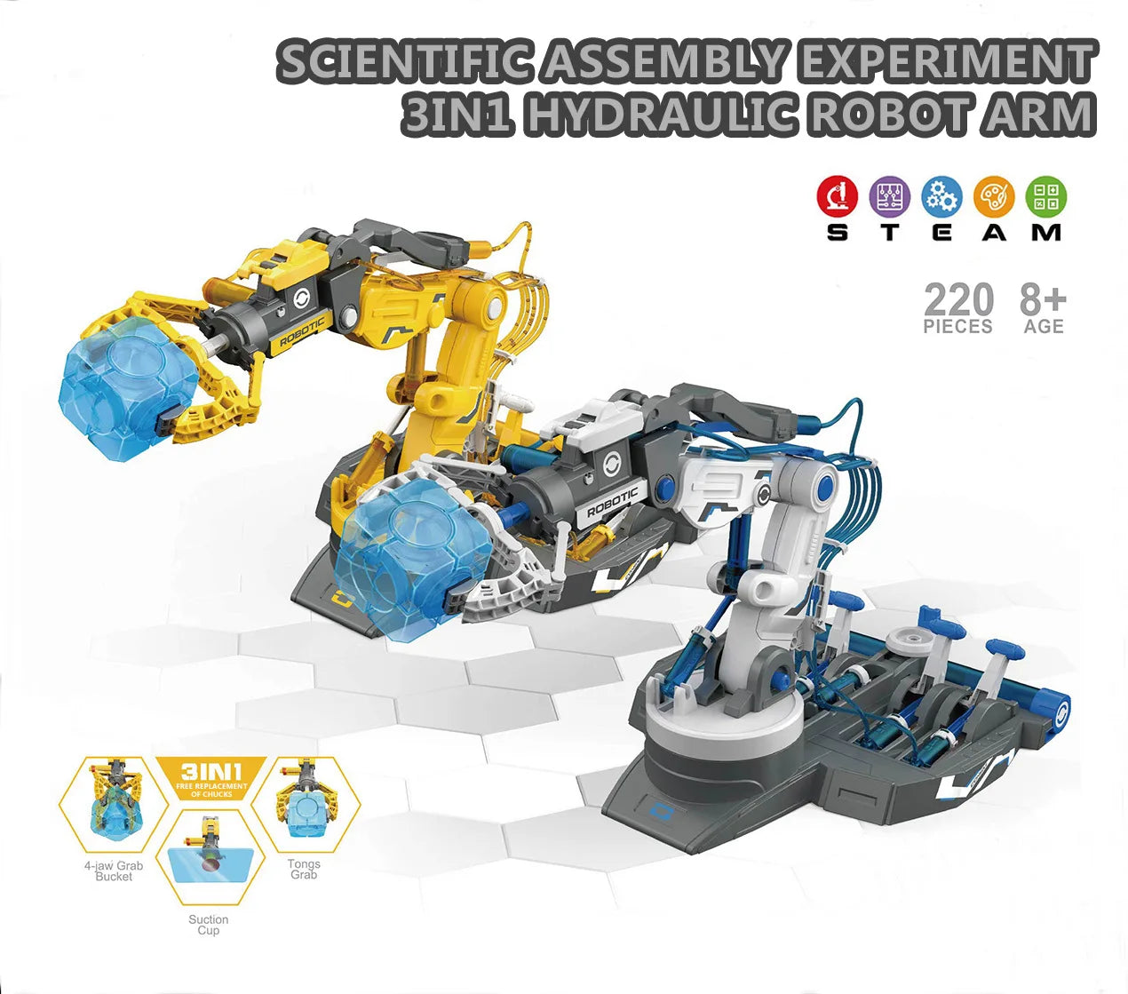 Robot Hydraulic Manipulator Arm Toy Robot STEM Kit