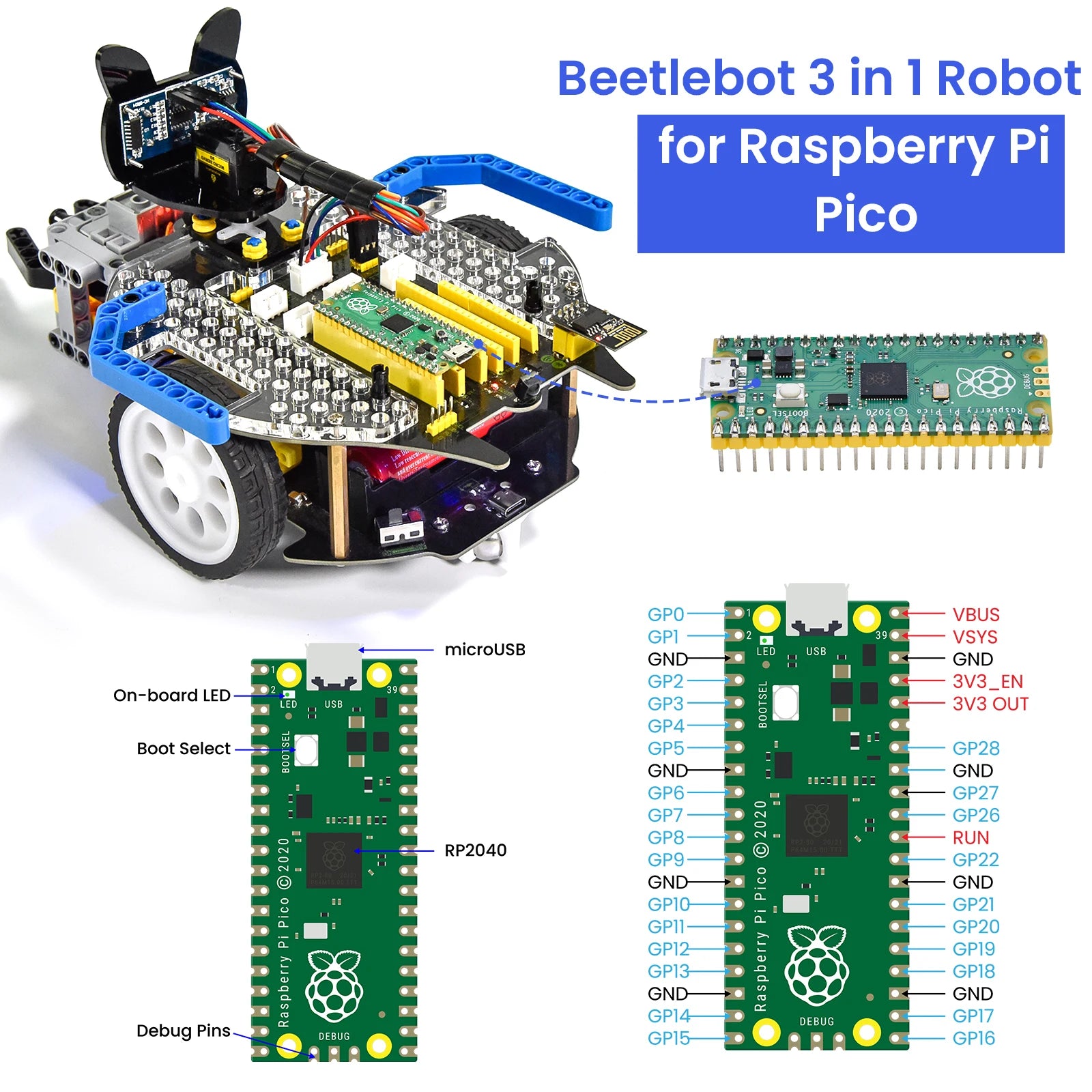 Beetlebot 3-in-1 STEM Robot Car Kit