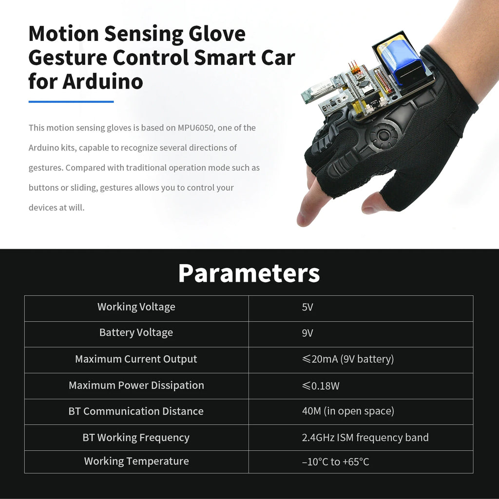 Motion Sensing Gesture Control Glove Kit
