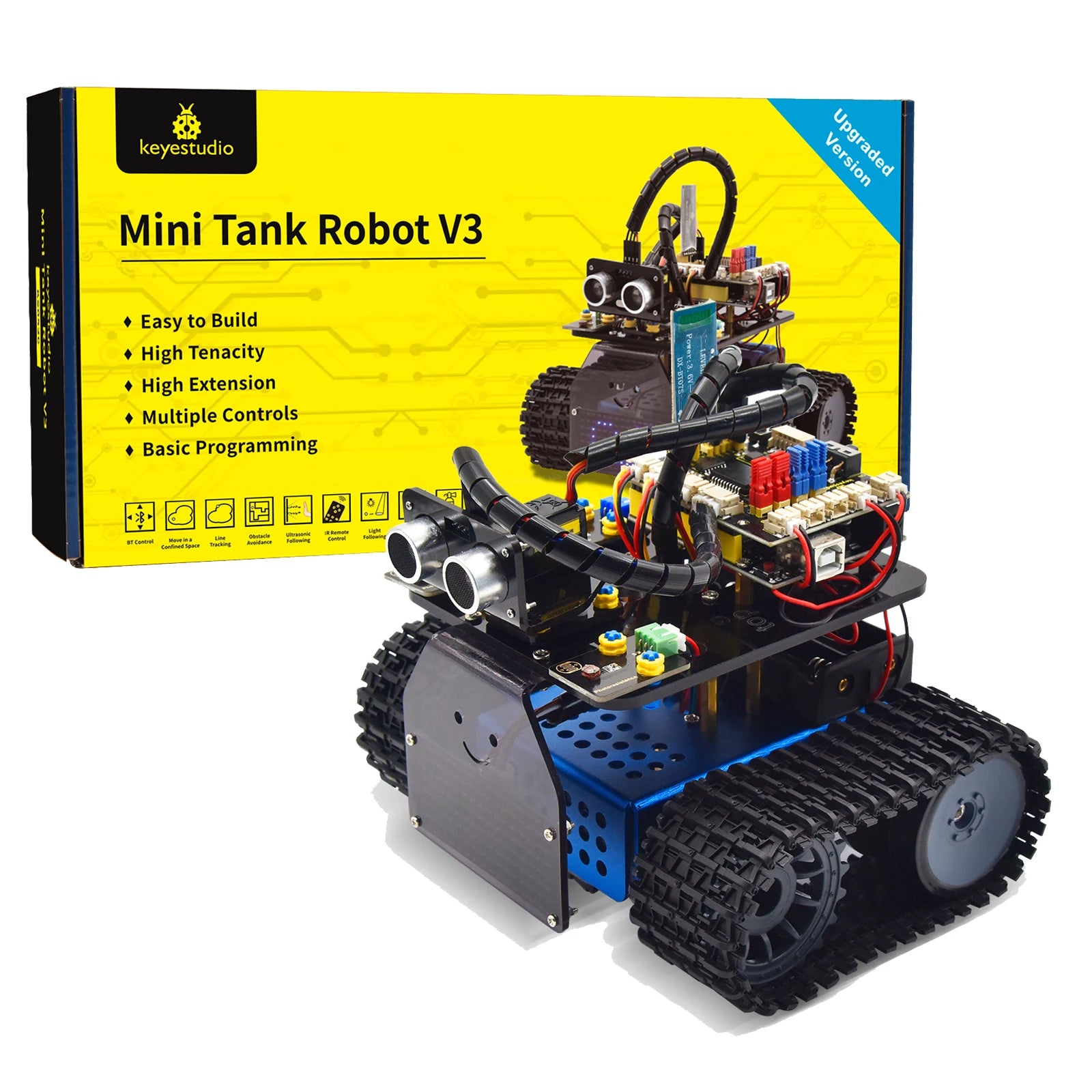Mini Tank Robot Car Kit with Remote/App Control