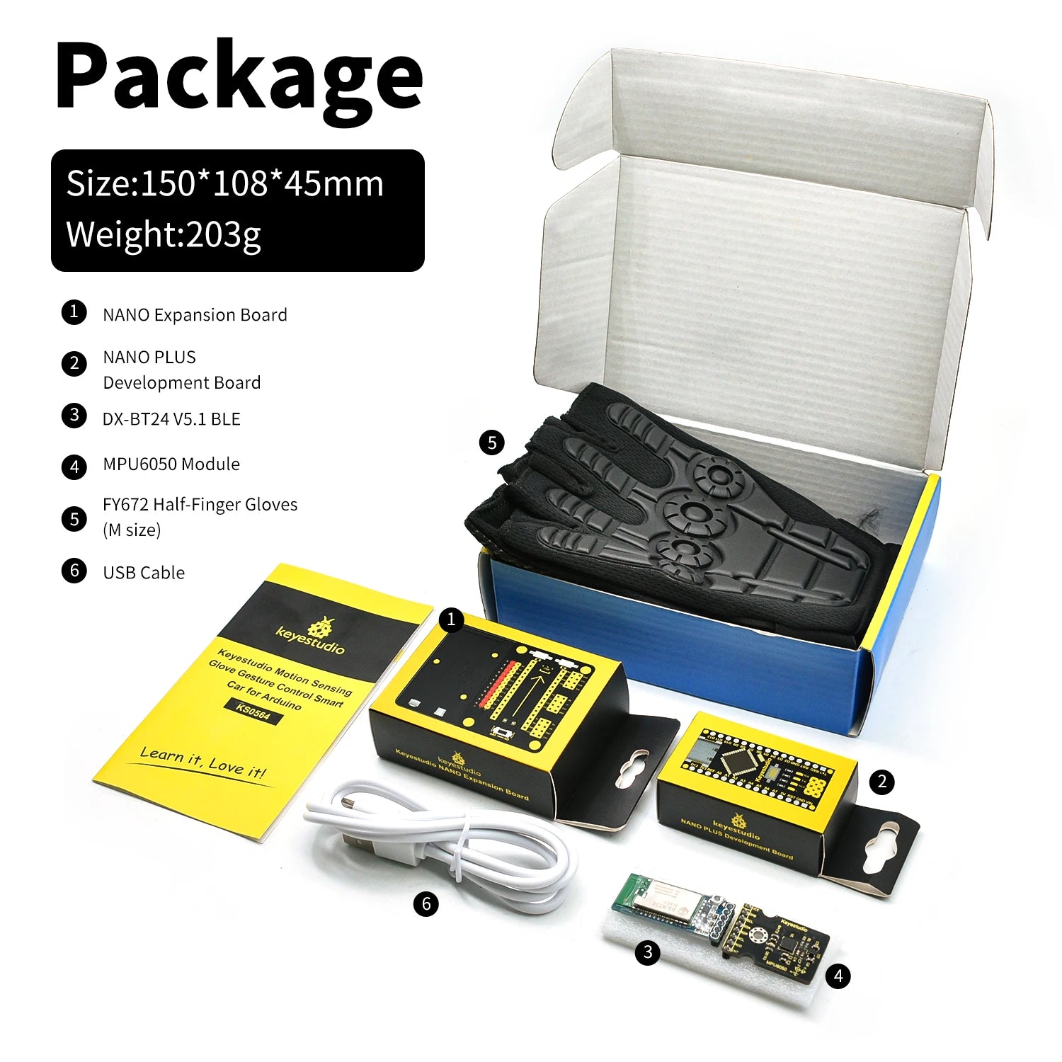 Motion Sensing Gesture Control Glove Kit