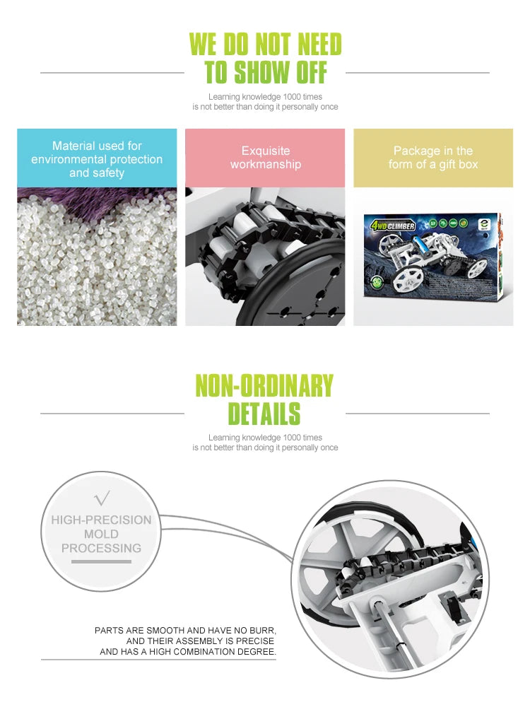 Electric 4WD Climbing Vehicle Kit - Solar & DIY