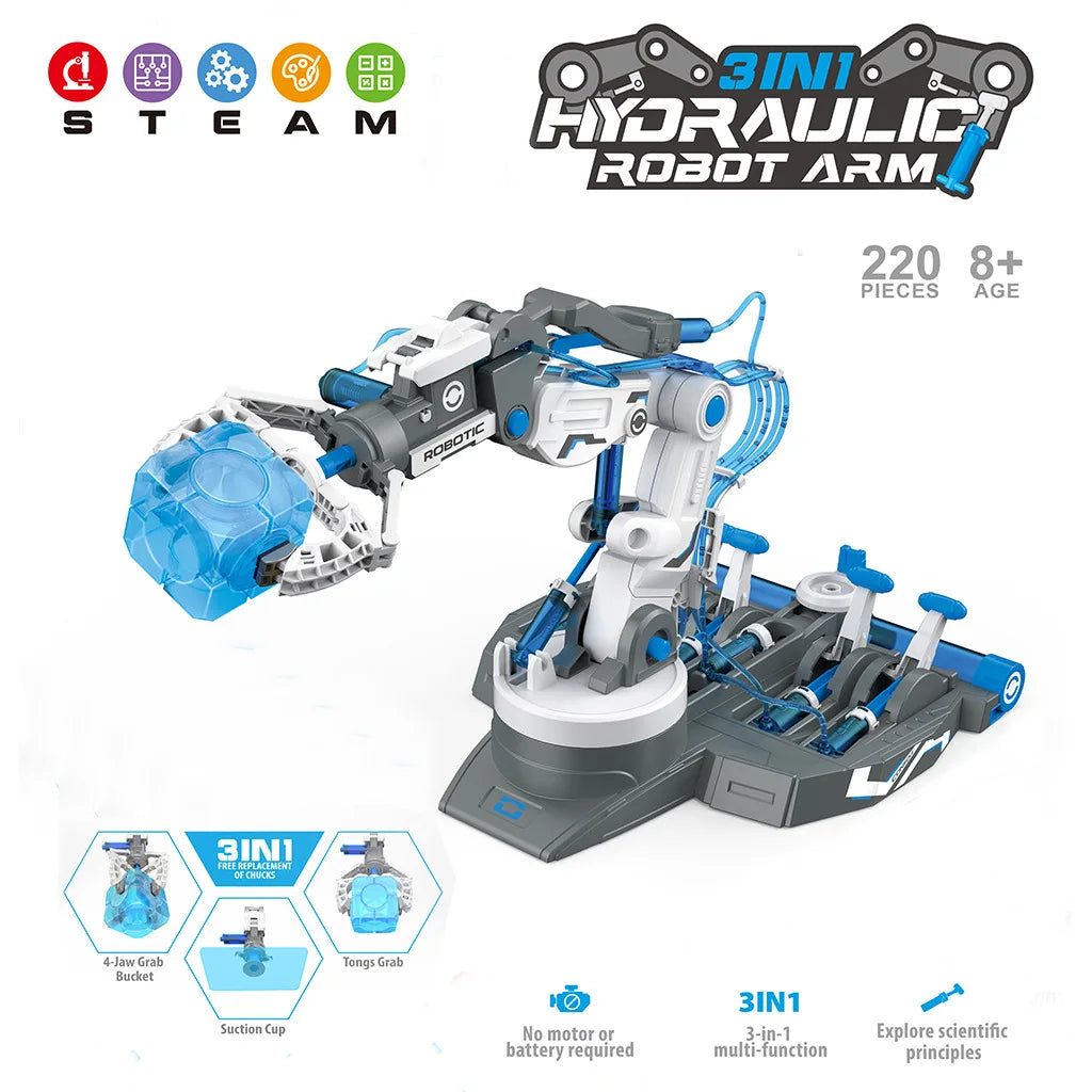 Robot Hydraulic Manipulator Arm Toy Robot STEM Kit