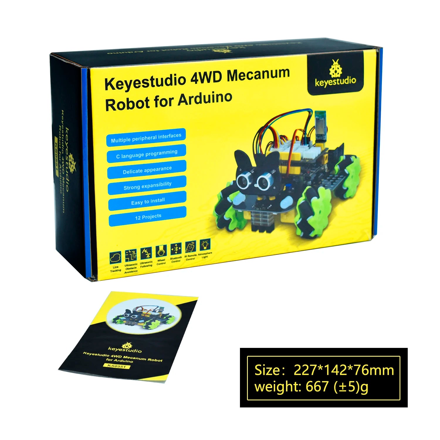 Mecanum Robot 4WD Car Kit for Arduino