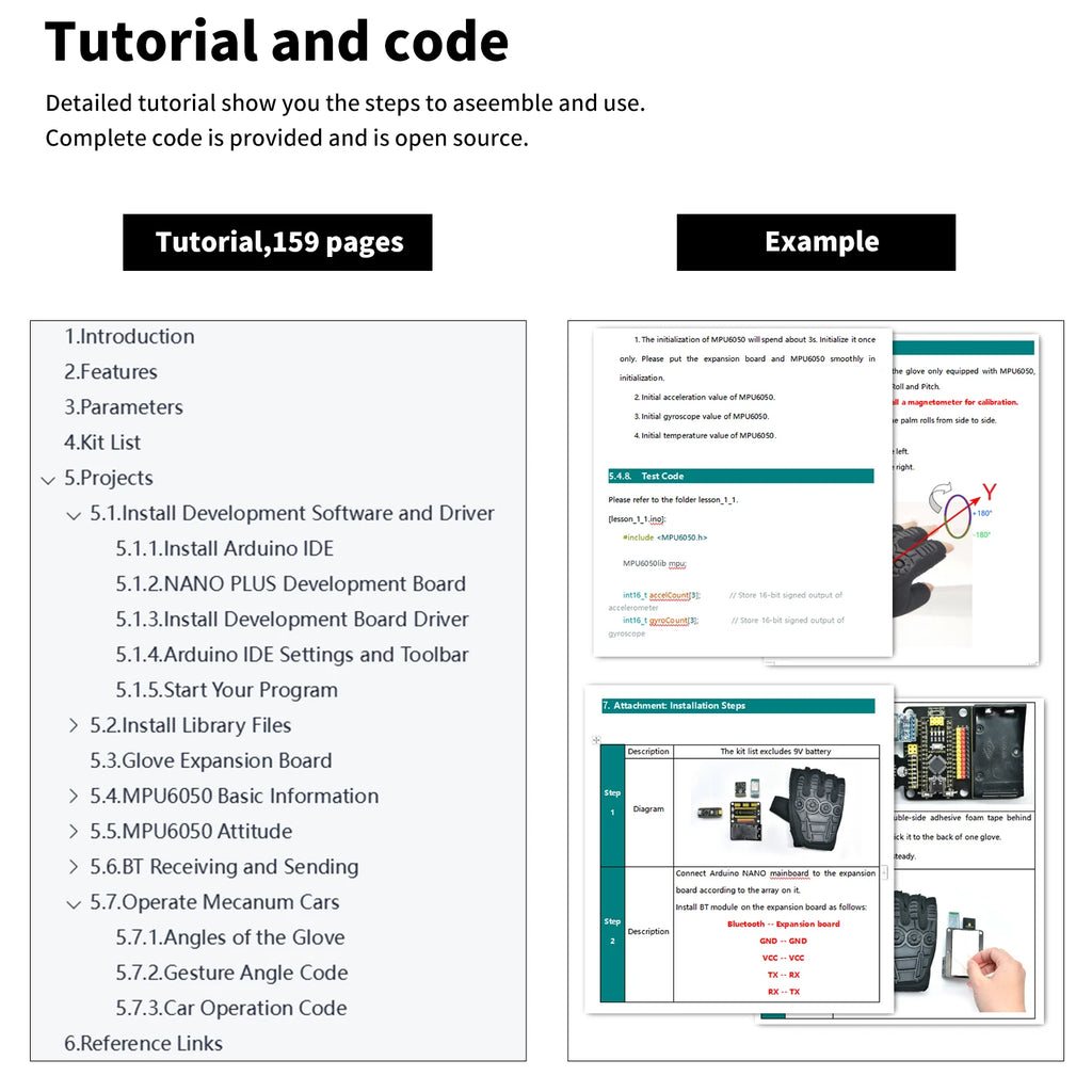 Motion Sensing Gesture Control Glove Kit