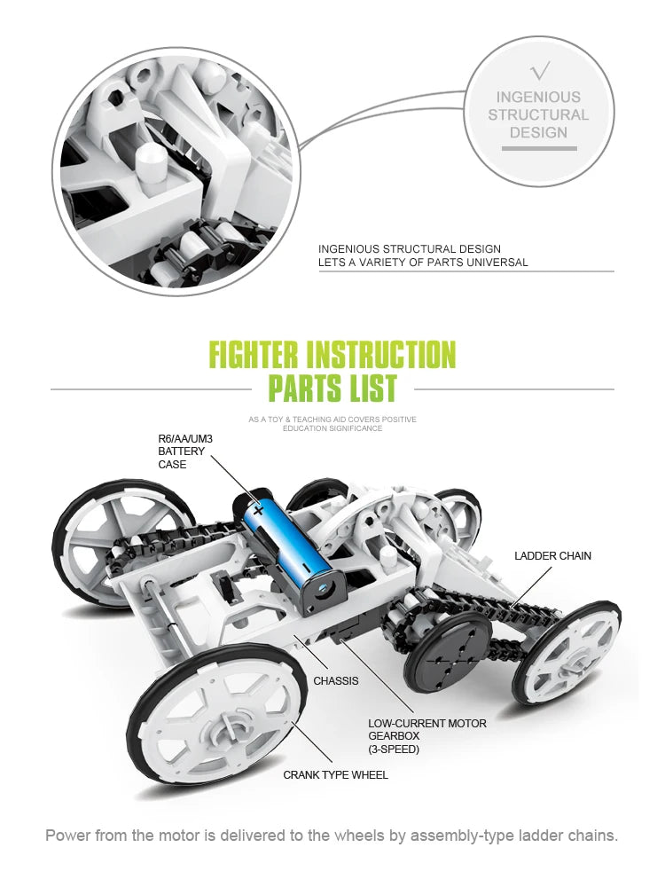 Electric 4WD Climbing Vehicle Kit - Solar & DIY