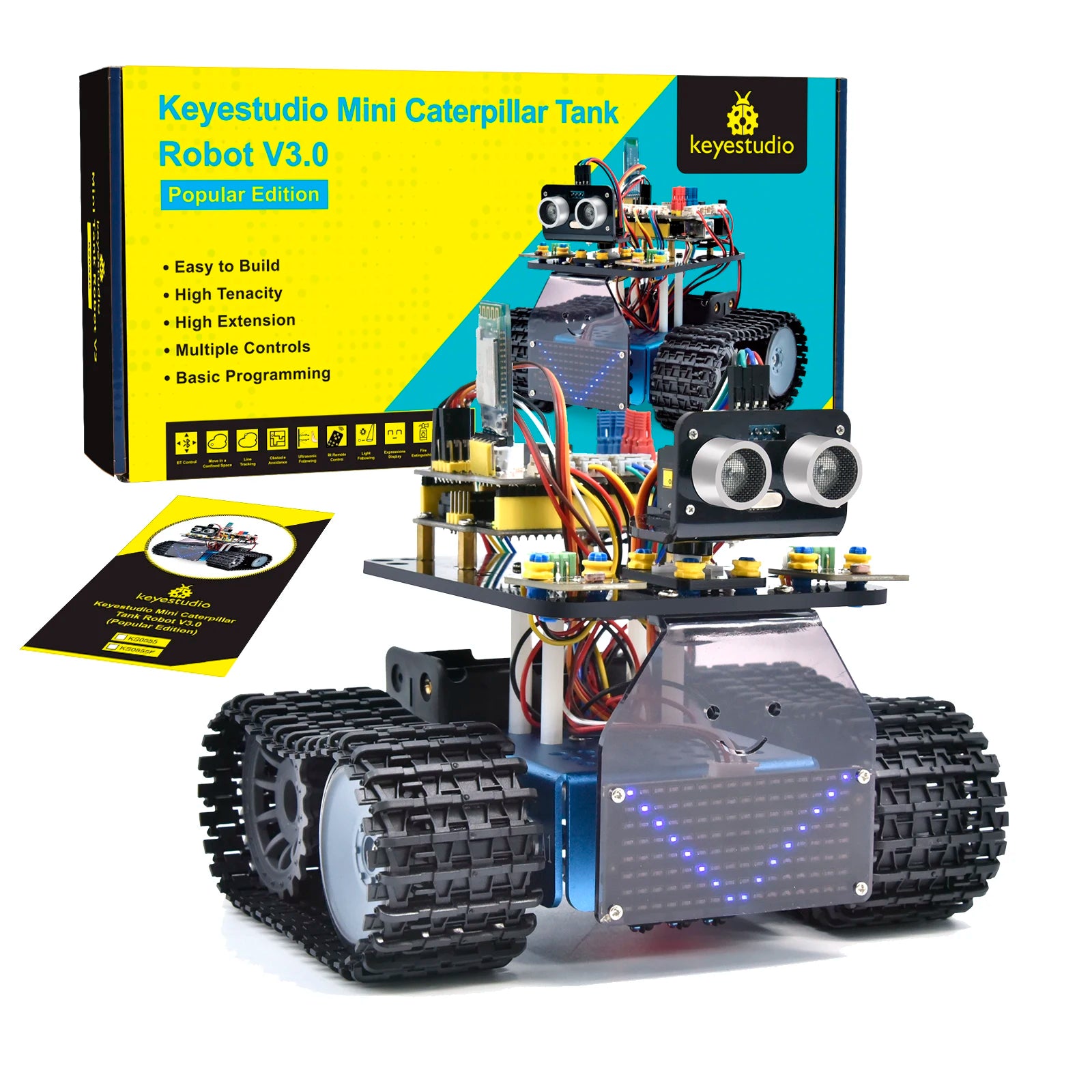 Mini Tank Robot Car Kit with Remote/App Control