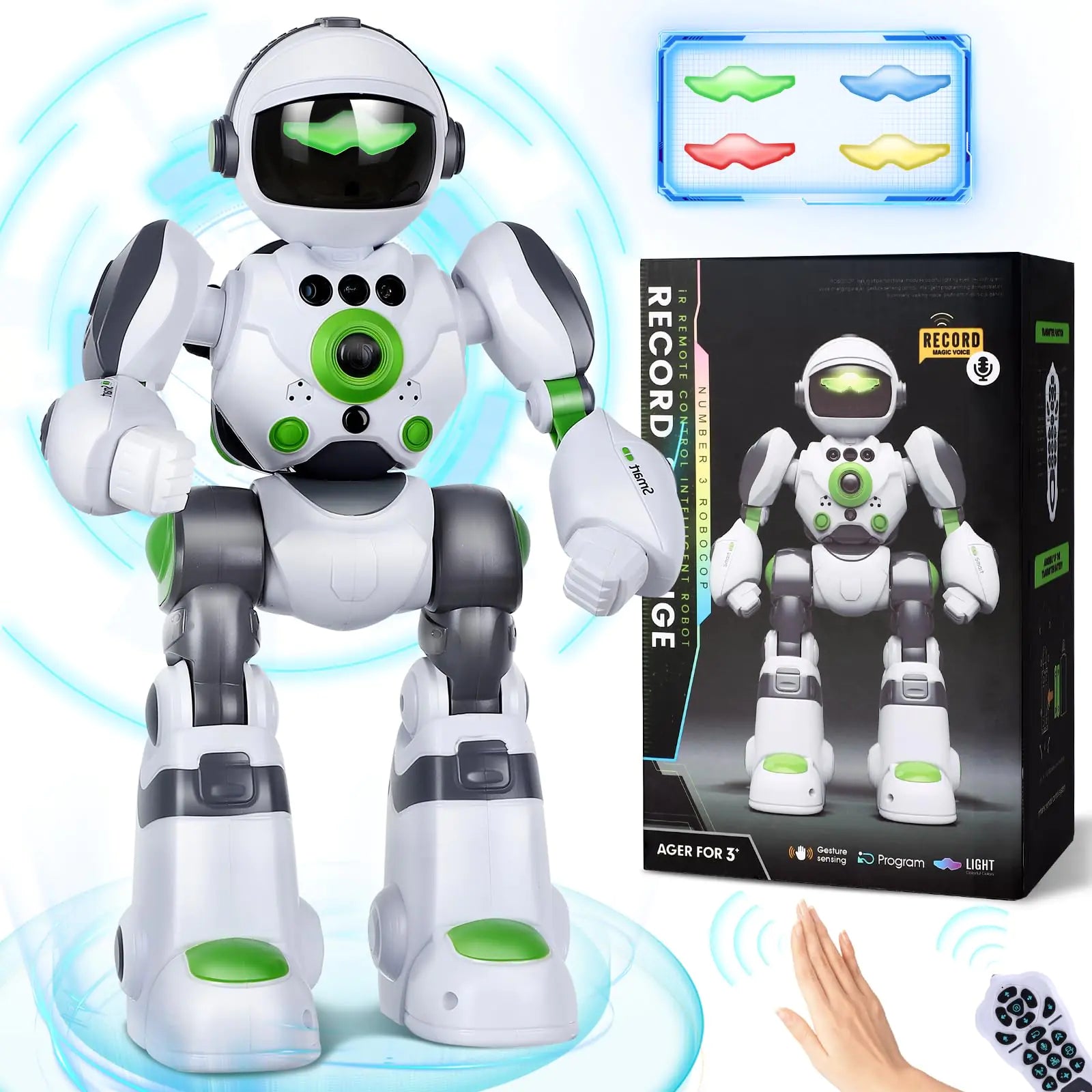 Zreswap Interactive RC Astronaut Robot – Programmable Smart Toy with Voice Changer & Gesture Control | Sings, Dances, & Records Audio | USB-C Rechargeable Gift (Ages 5-8)