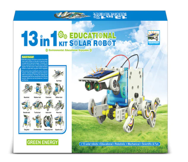 13-in-1 Solar Robot Kit for Kids – Educational STEM Science Building Set | DIY Solar-Powered Robotics Project | Creative Engineering Gift (Ages 8-14)