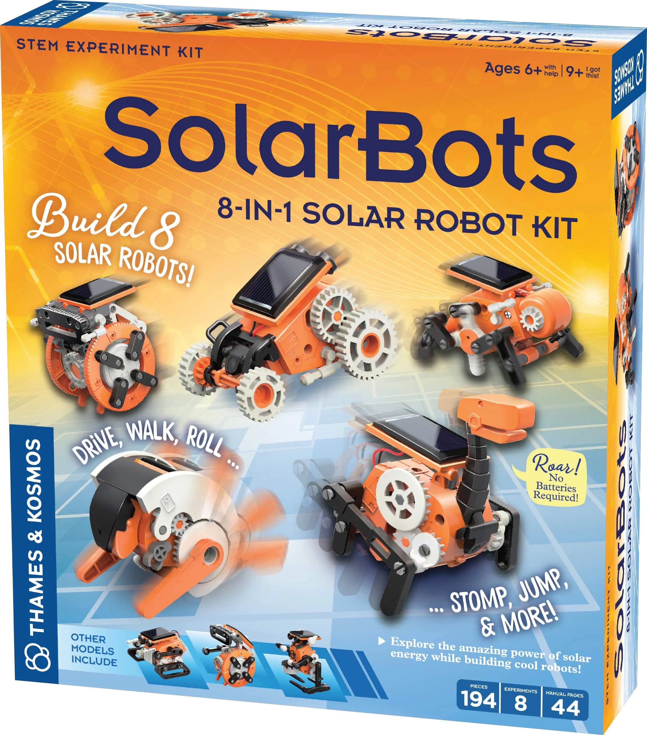 Thames & Kosmos SolarBots: 8-in-1 Solar Robot STEM Experiment Kit – Build 8 Moving Models | No Batteries Required | Science Project with 48-Page Full-Color Manual